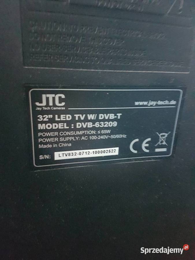 Telewizor LED TV JTC 32 sprawny Telewizory Chomęciska Duże