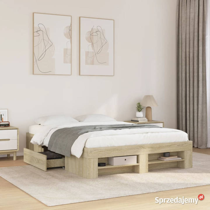 Łóżko bez materaca dąb sonoma 140x200 WM3295473 33cm