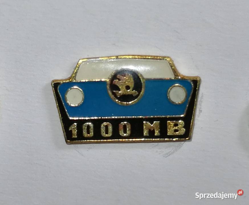 Plakietka przypinka Skoda 1000MB Czechosłowacja Antyki, Sztuka, Kolekcje Kraków
