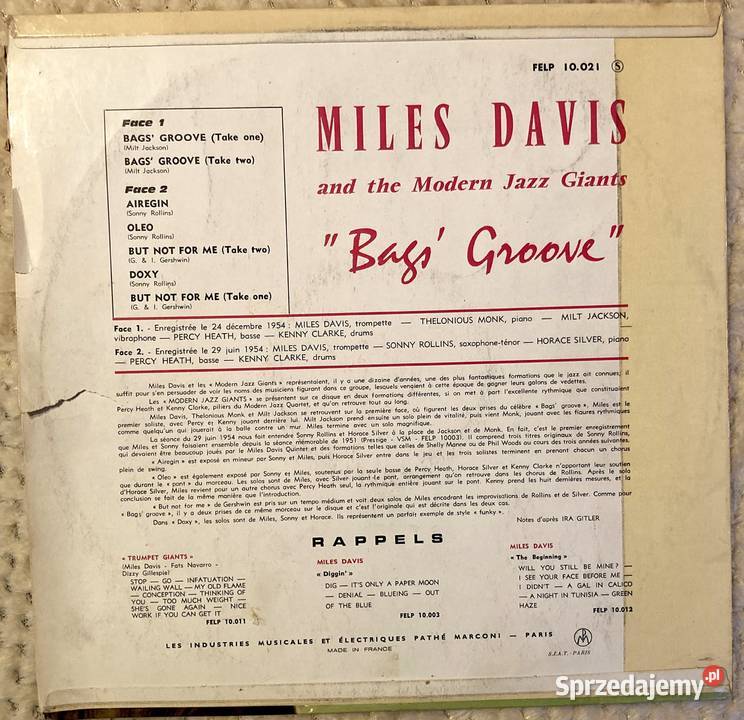 Miles Davis The Modern Jazz Giants Bags Groove Szczecin