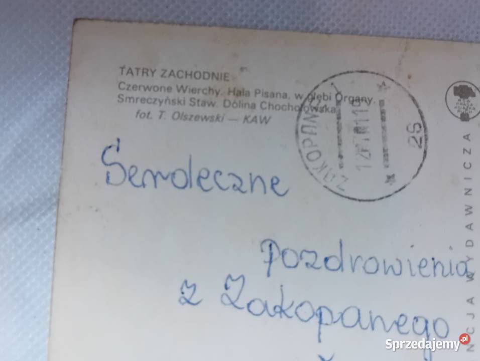 Zestaw 3 pocztówek Tatry Zachodnie KAW 1980 r Koźminek