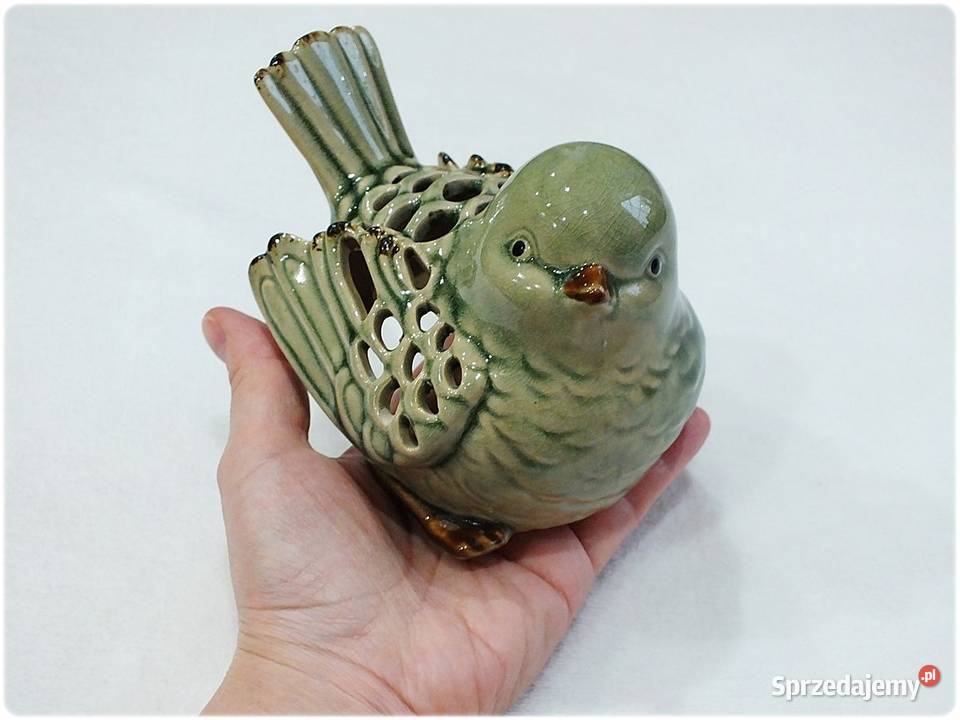 Stary Świecznik Ceramiczny Ażurowy Figurka Żary