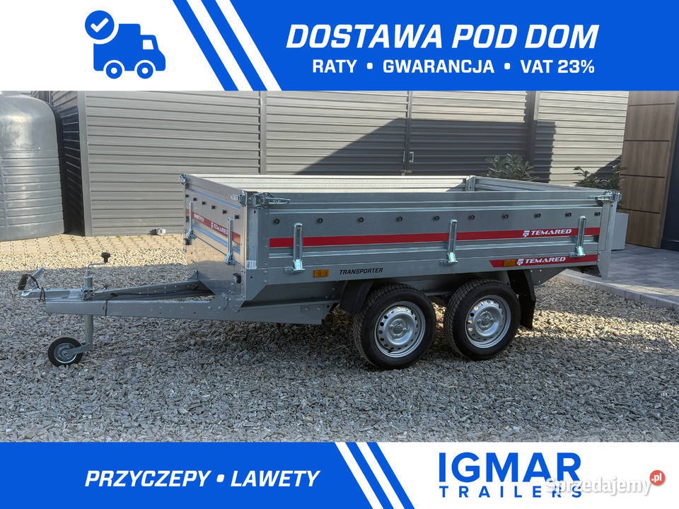 TEMARED TRANSPORTER 25152 przyczepka dwuosiowa burtowe wielkopolskie Cegielsko