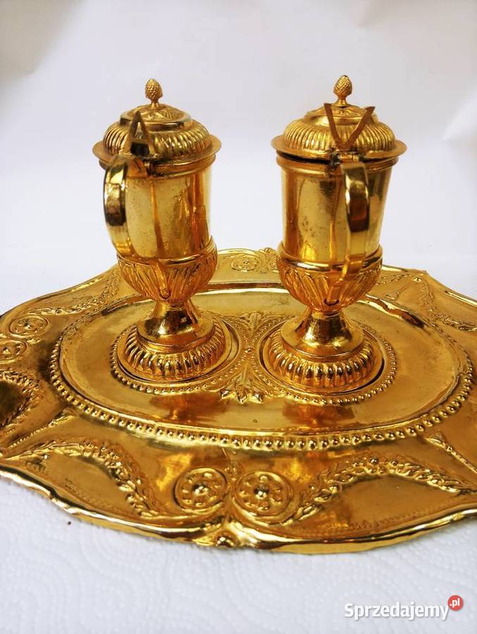 2 Ampułki Liturgiczne Taca 19w lubuskie Nowa Sól