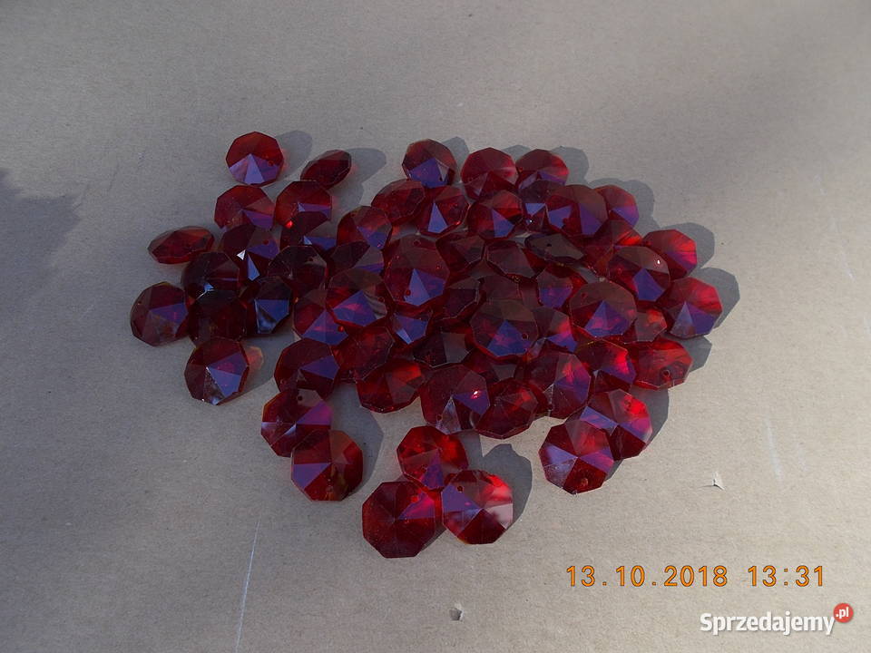 Kryształki wisiorki do lamp czerwone 24sztuki Warszawa