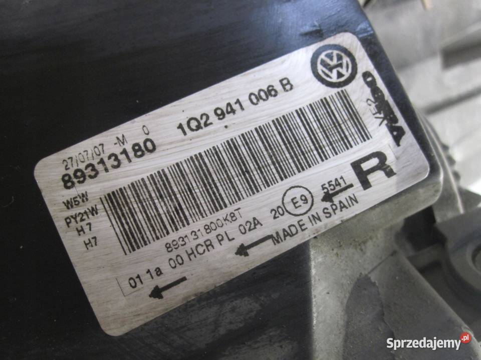 VW EOS 07r lampa prawa przód 1Q2941006B ANGLIK świętokrzyskie
