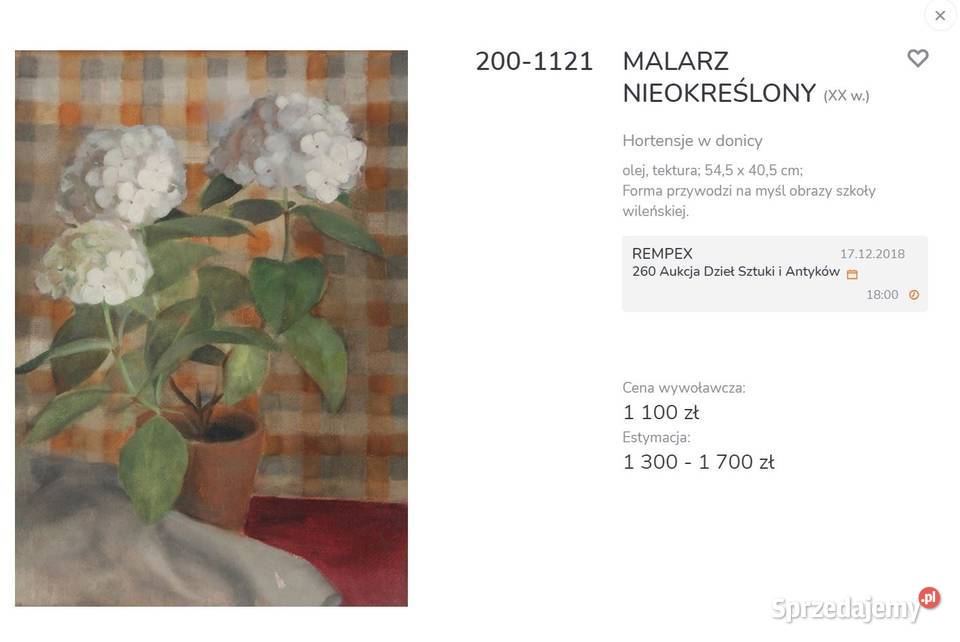 Przedwojenny stary obraz olejny Kwiaty Malarstwo mazowieckie Warszawa