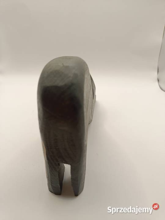 Figurka vintage Kot rzeźba drewno czerń złocenia