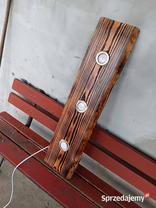 Lampa drewniana na trzy halogeny Ciechanów