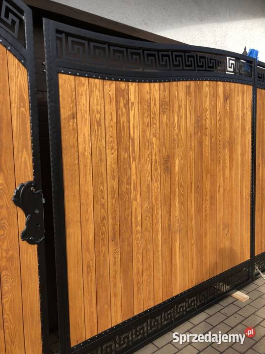 Brama wjazdowa dwuskrzydłowa łuk drewno dolnośląskie Bolesławiec