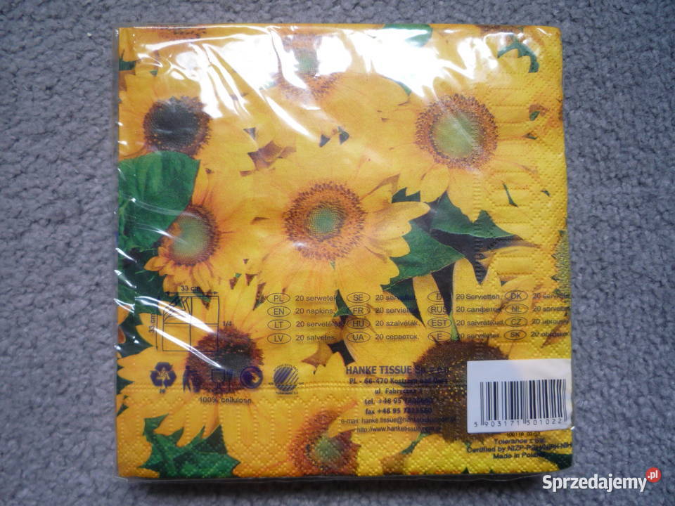 Serwetki papierowe Słoneczniki 20 sztuk Szczecin