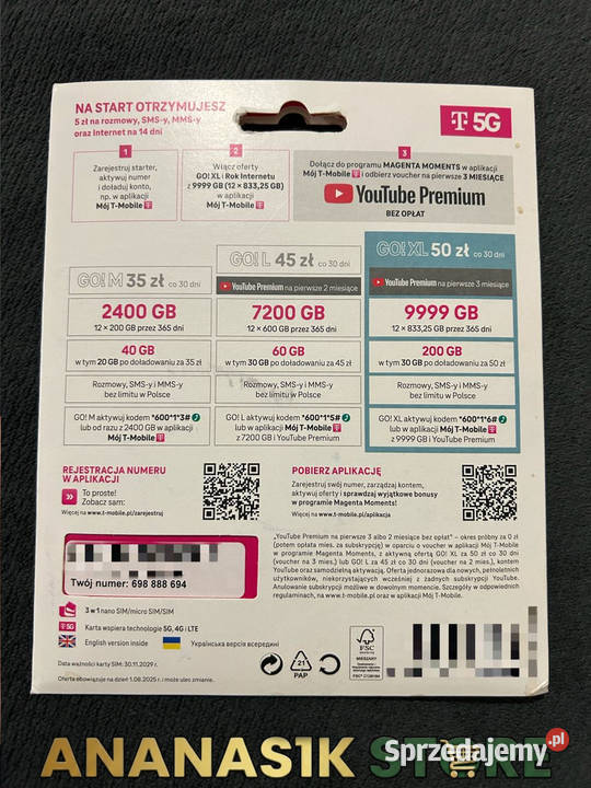 Złoty numer 698888694 VIP Idealny Biznesu Łomża