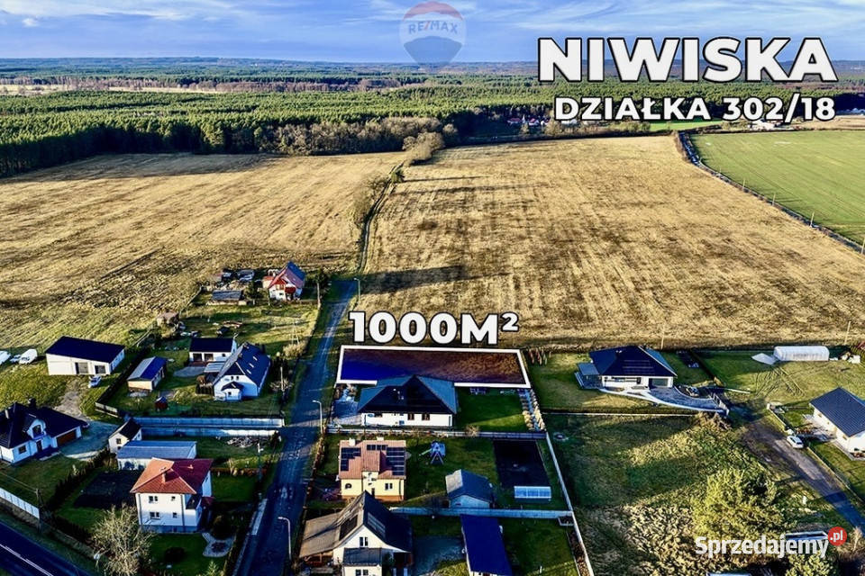 Działka budowlana pow 1000 m Niwiska