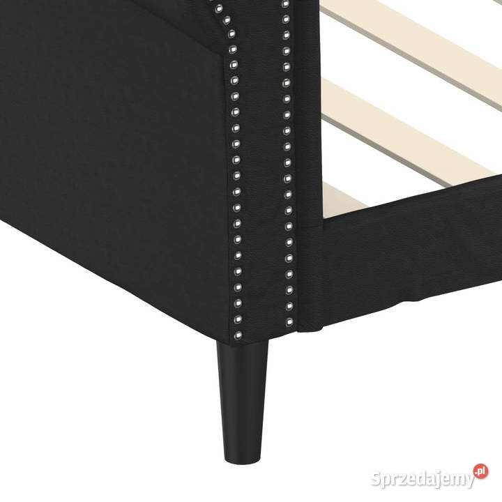 Sofa z funkcją spania czarna sztuczna skóra Łóżka Warszawa