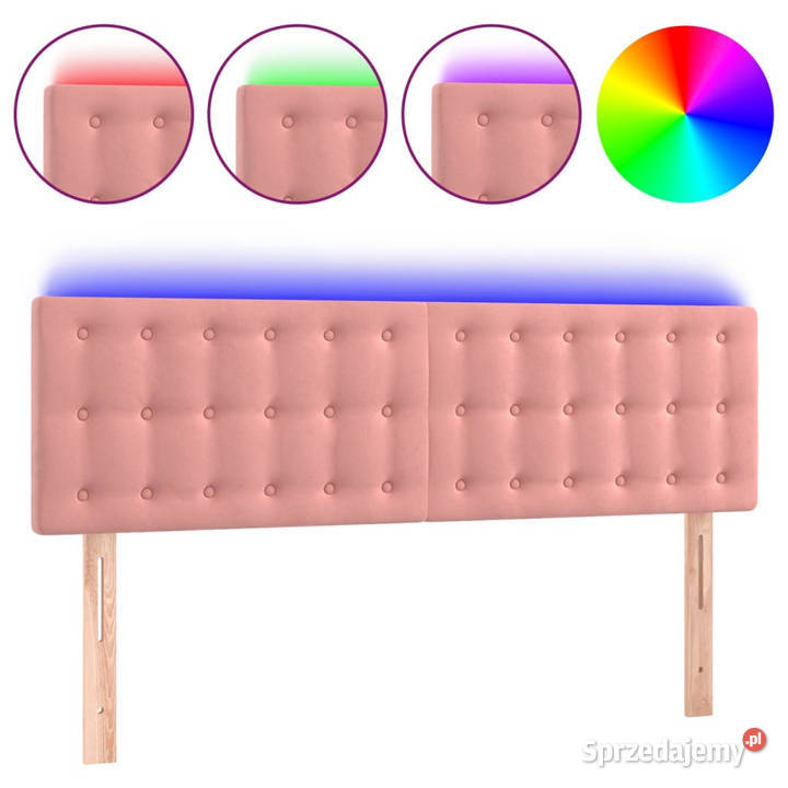 Zagłówek do łóżka z LED różowy 144x5x7888 mazowieckie Warszawa