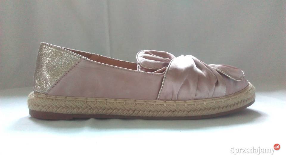 Buty damskie Espadryle róż r 375 Kokardka jakość Białystok
