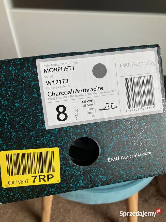 Kapcie papcie Emu wełna owcza szare 39 oryginał Nisko