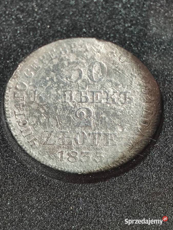 30 kopiejek 2 złote 1835r Ag w slabie Lębork