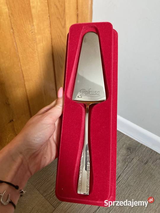 Nowa posrebrzana łopatka szpatułka do tortu odcienie szarości Nisko