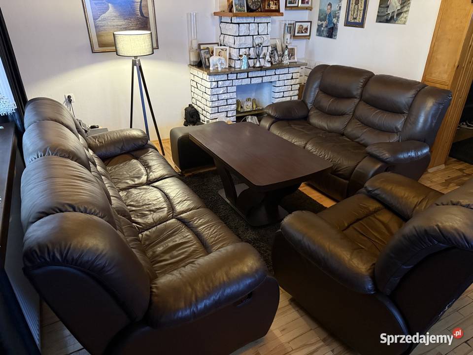 Duży skórzany komplet wypoczynkowy 321 Komplety wypoczynkowe Zawiercie