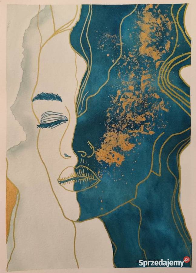 Akwarela Akwarelka Obraz pt Złoty oddech Świnoujście