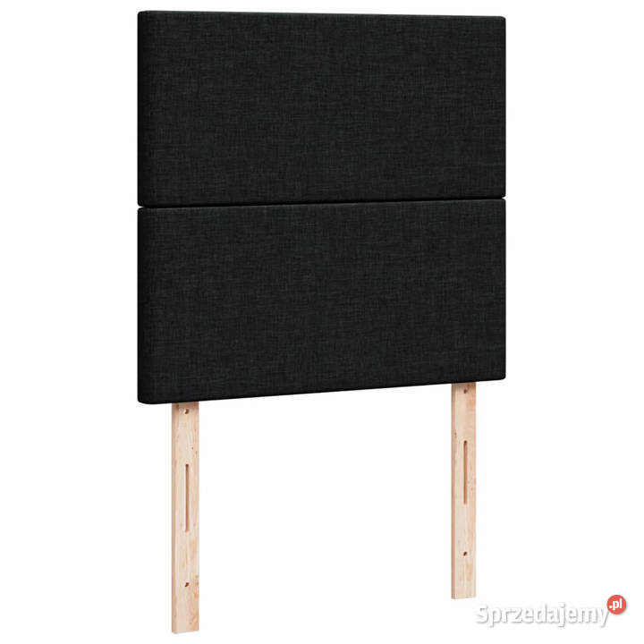 Łóżko kontynentalne z materacem czarne tkanina 90cm