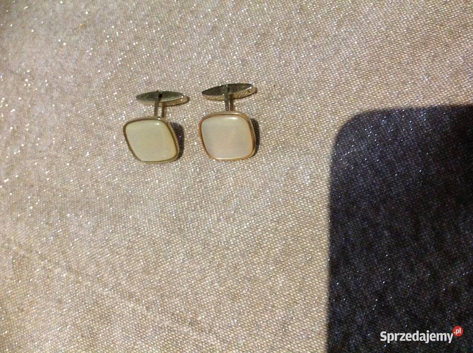 Złote Spinki do Mankietów Vintage Nowa Sól