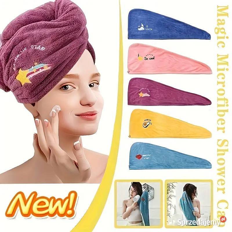 Ręcznik do włosów Turban Szybkoschnący Niebieski Płock sprzedam