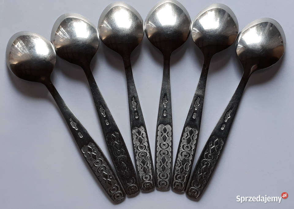 Łyżki obiadowe 3 KASZUBSKI Gerlach sztućce PRL Dąbrowa Górnicza