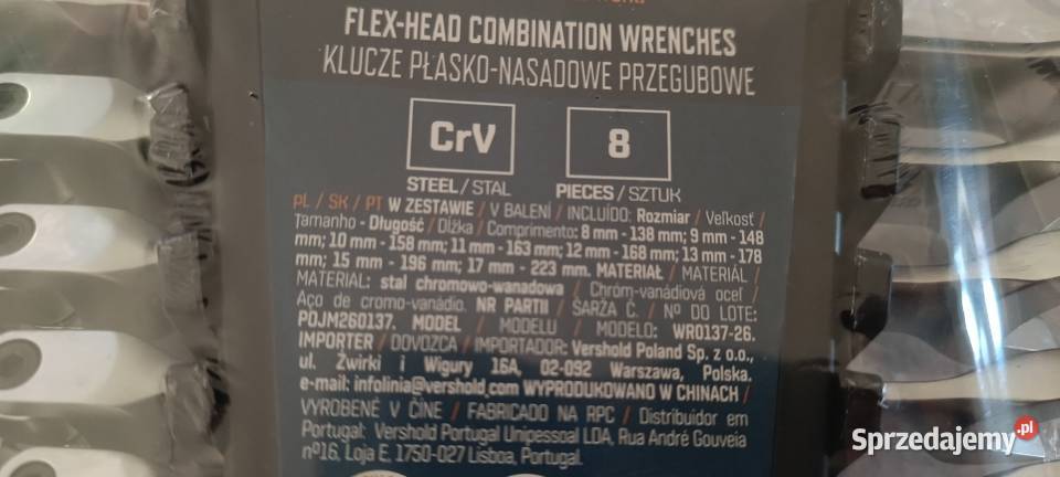 NITEO klucze płaskonasadowe przegubowe Ełk