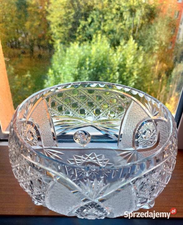 Piękna misa kryształowa PRL Wrocław
