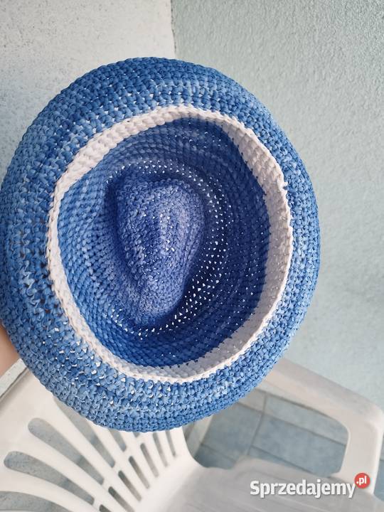 Kapelusz trilby z naturalnej raffii ręczne łódzkie Piotrków Trybunalski