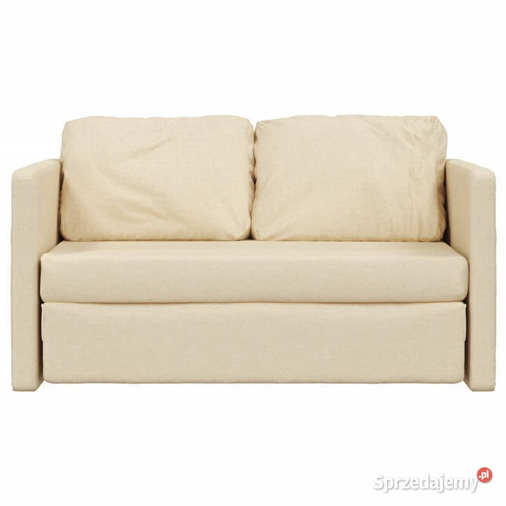 Sofa podłogowa 2w1 kremowa 112x174x55 tkanina Warszawa