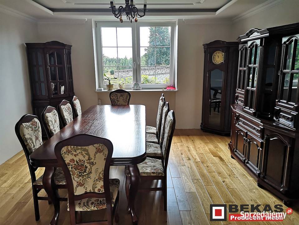 Duży Stół i 12 Krzeseł Stylowy Komplet Mebli do 100cm Janów Lubelski sprzedam