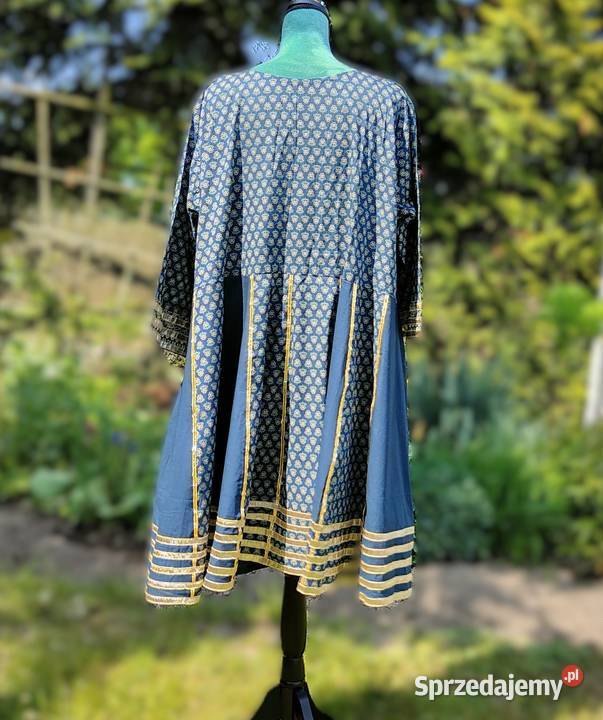 Orientalna tunika boho bawełna złote detale 5XL żółty/złoty zachodniopomorskie Szczecin