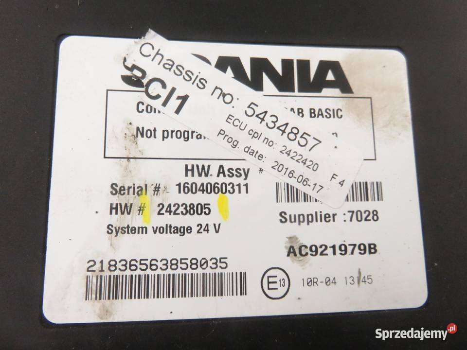 STEROWNIK MODUŁ ZABUDOWY BCI2 SCANIA R 2423805 sprzedam