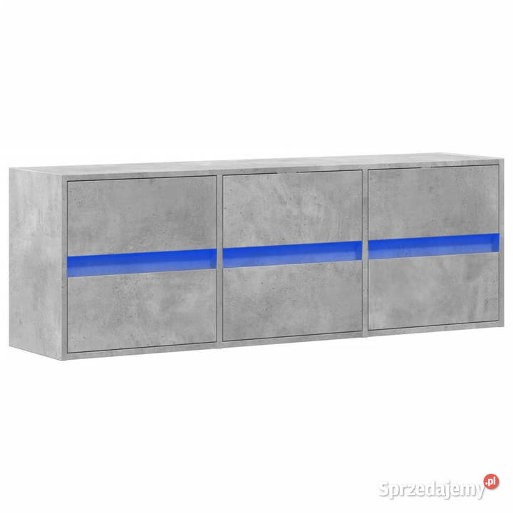 Ścienna szafka TV z LED szarość betonu 130x31x45 Warszawa sprzedam