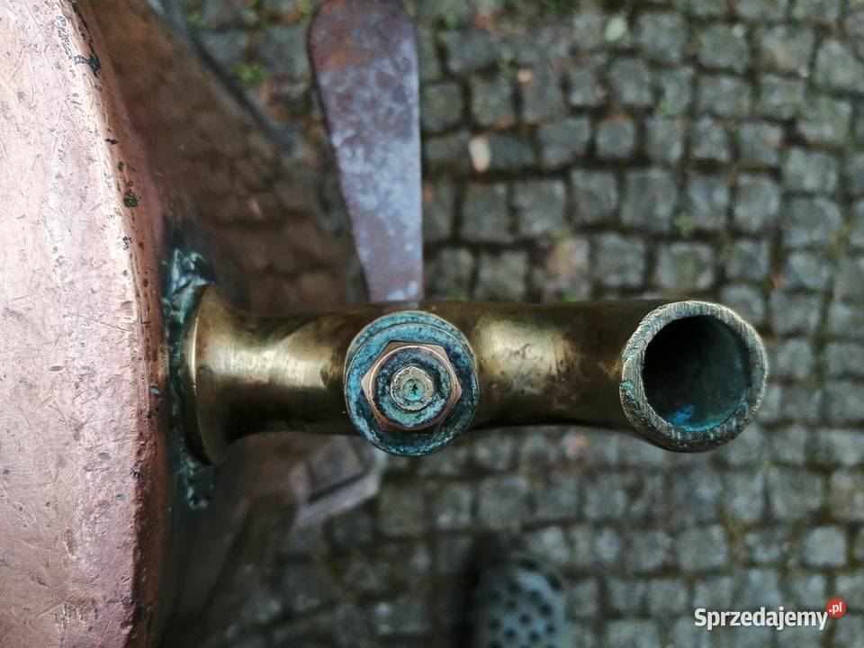 Duży miedziany kocioł z kranikiem i przykrywką mazowieckie Warszawa