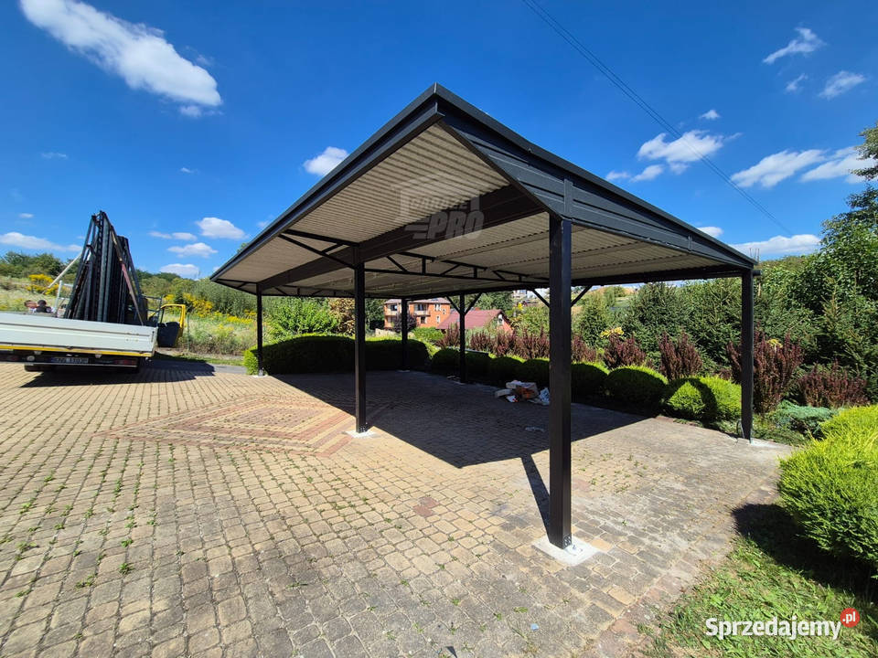 Wiata samochodowa CarPort 8x5 m wypust dachu 1m kujawsko-pomorskie Toruń