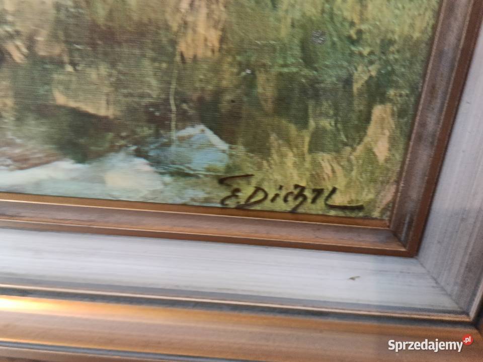 Oleodruk obrazu Ericha Dichtl Stado jeleni