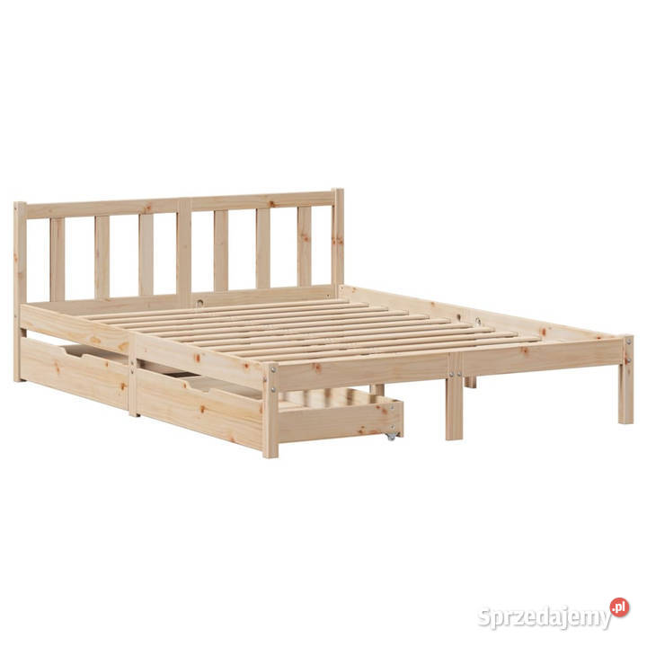 Rama łóżka bez materaca lite drewno sosnowe 125cm mazowieckie