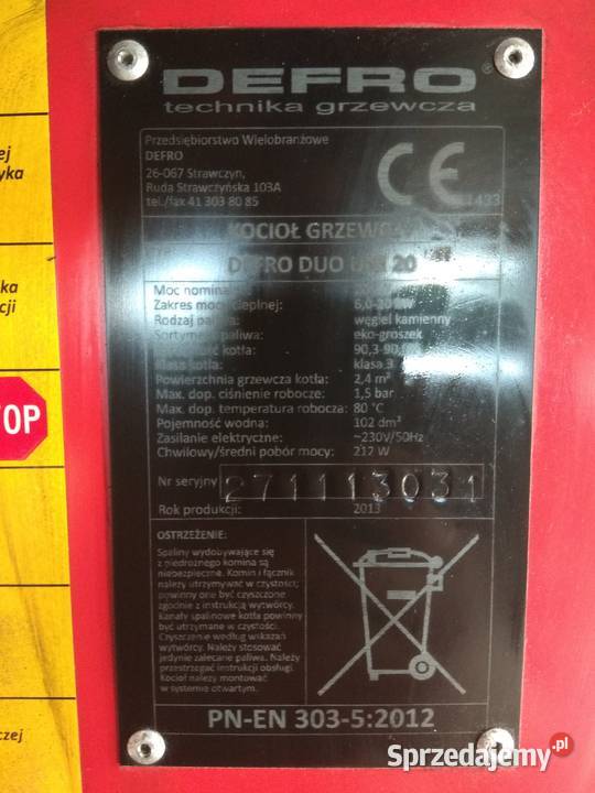 Piec Defro Duo uni 20 kw Piece i kominki Pisarzowice sprzedam