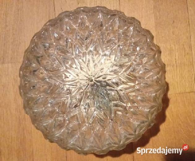 Klosze do plafonu POLAM 3 klosze PRL szkło Łódź