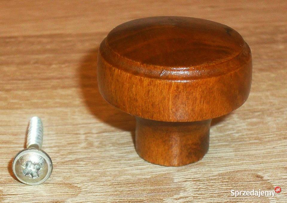 Uchwyt meblowy gałka drewniana kolor orzech 3.4cm śląskie Gliwice sprzedam