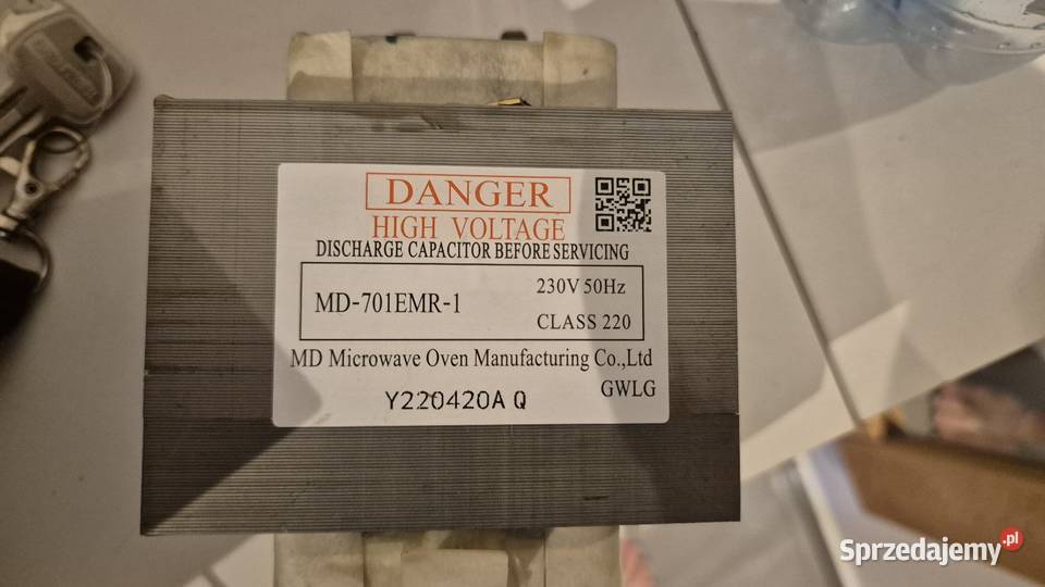 Transformator z mikrofalówki MD701EMR1 230V pomorskie Gdańsk