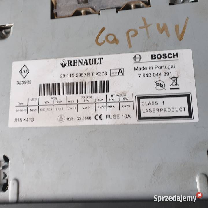 RENAULT CAPTUR I RADIO CD 7643044391 Łochowice