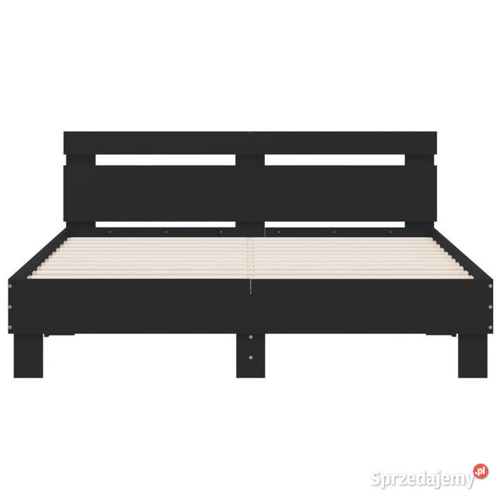 Rama łóżka z wezgłowiem i LED czarna 140x190 Łóżka sprzedam