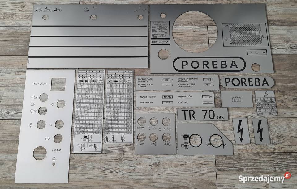 Tokarka TR 70 BIS PORĘBA Tabliczka Tabliczki