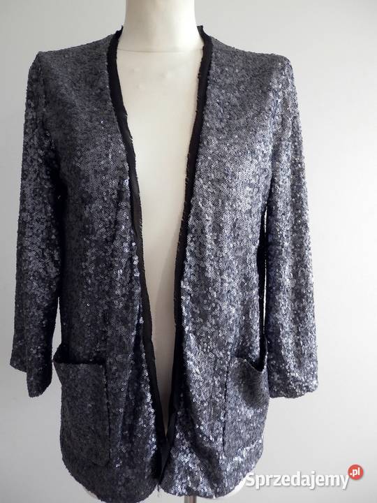 Marynarka Blezer Narzutka Cekinowa Srebrna Łomża sprzedam