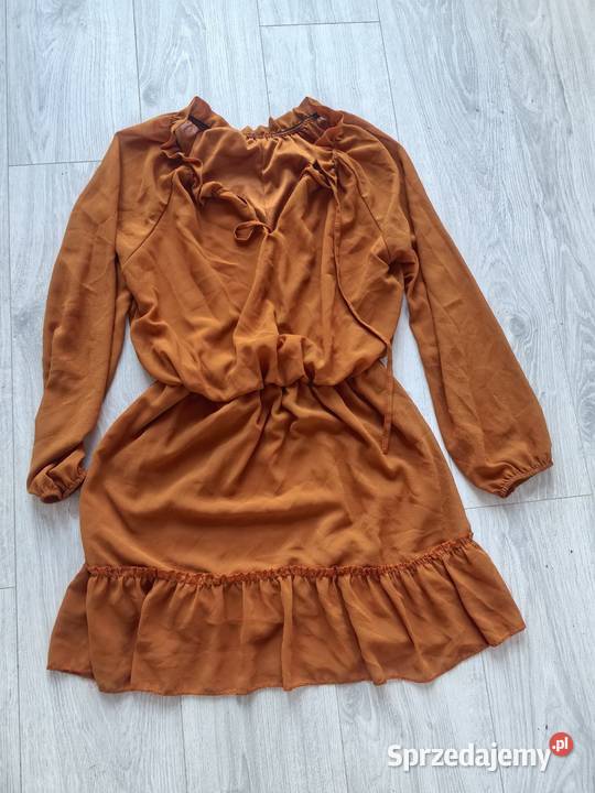 Sukienka brąz s stan idealny Długość Midi Bukowno